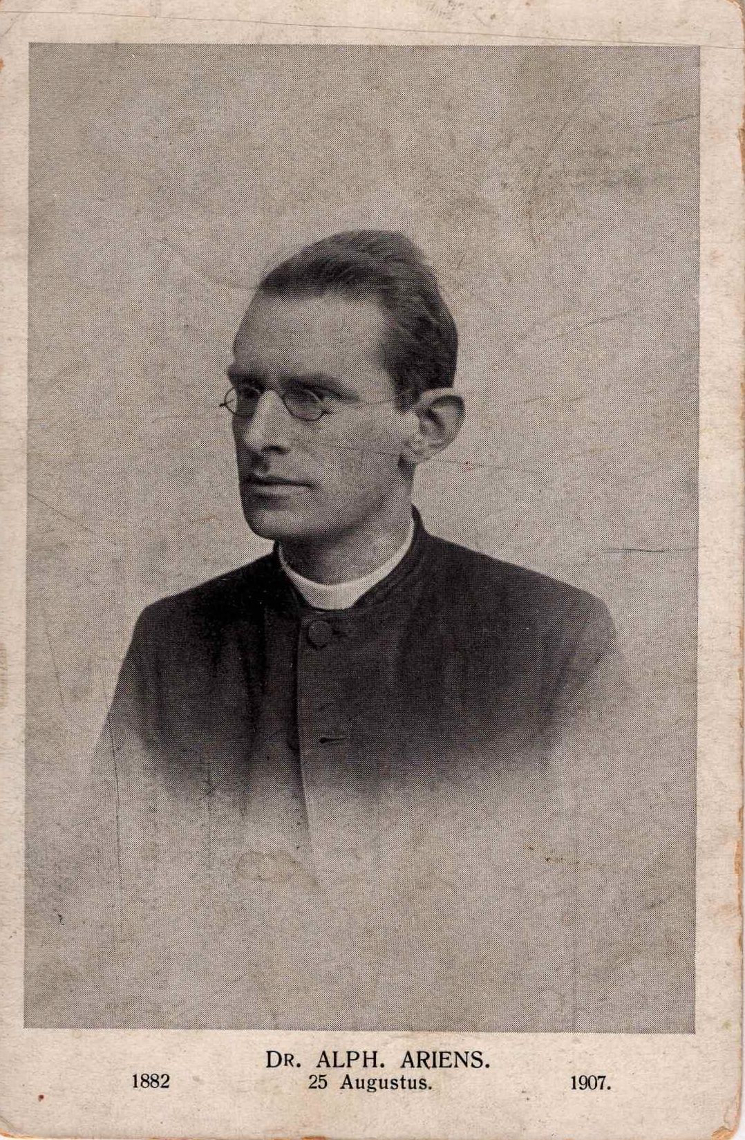 04 Ariëns bedank briefkaart zilveren priesterfeest 1882  1907